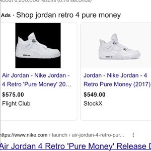 jordan 4 pure money flight club